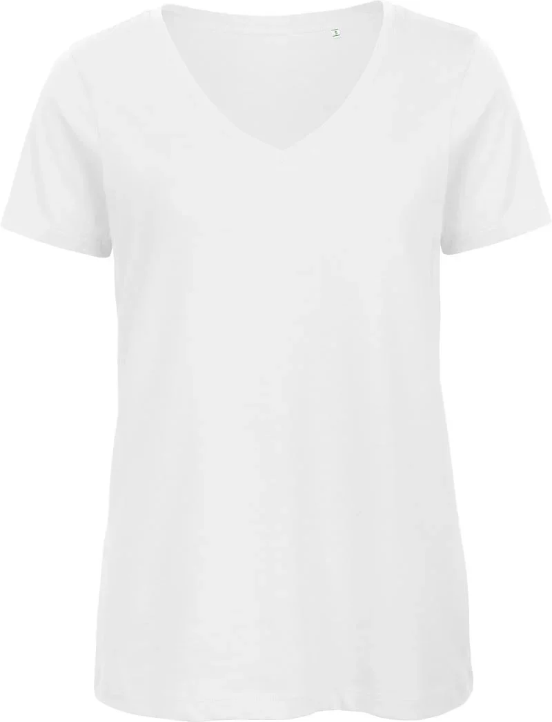 B&C Collection Inspire V T – Damen V-Ausschnitt T-Shirt – White