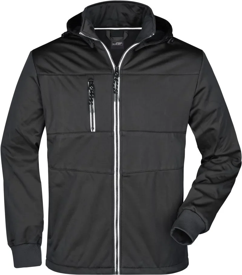 James & Nicholson JN 1078 – Herren 3-Lagen Softshell Jacke "Maritim" – Black/Black/White