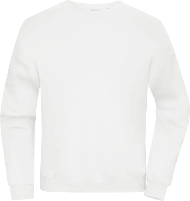 James & Nicholson 8042 – Schwerer Oversize Unisex Sweater – White