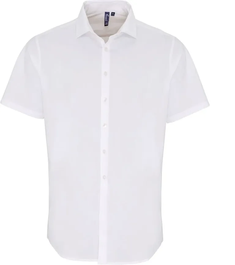 Premier PR 246 – Popeline Stretch Hemd kurzarm – White