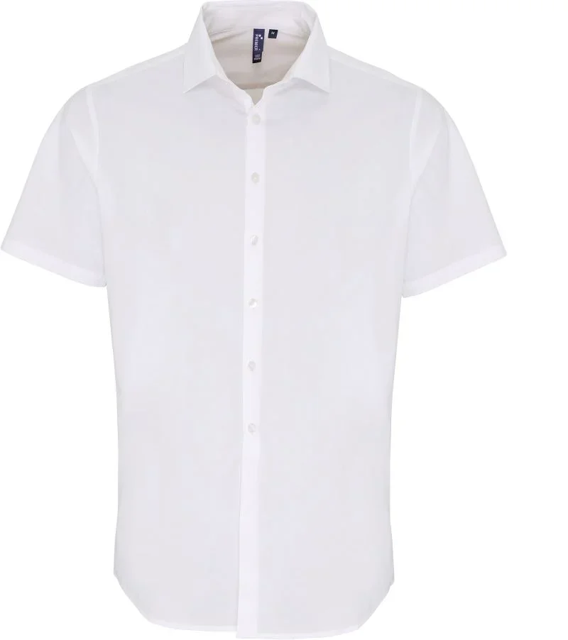 Premier PR 246 – Popeline Stretch Hemd kurzarm – White