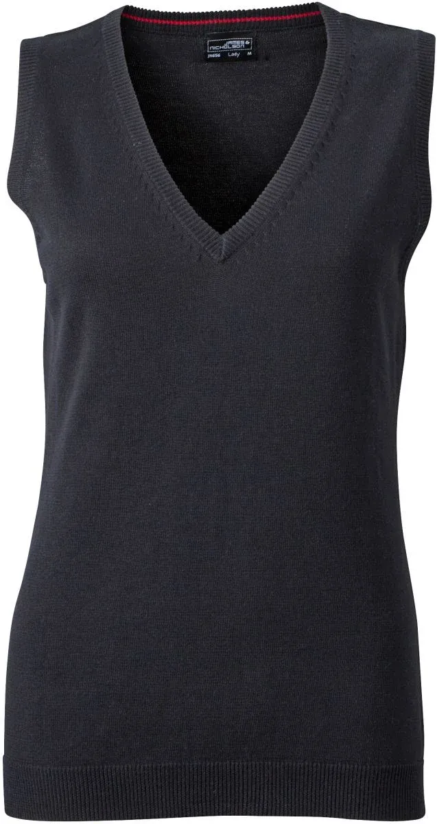 James & Nicholson JN 656 – Damen V-Ausschnitt Pullunder – Black