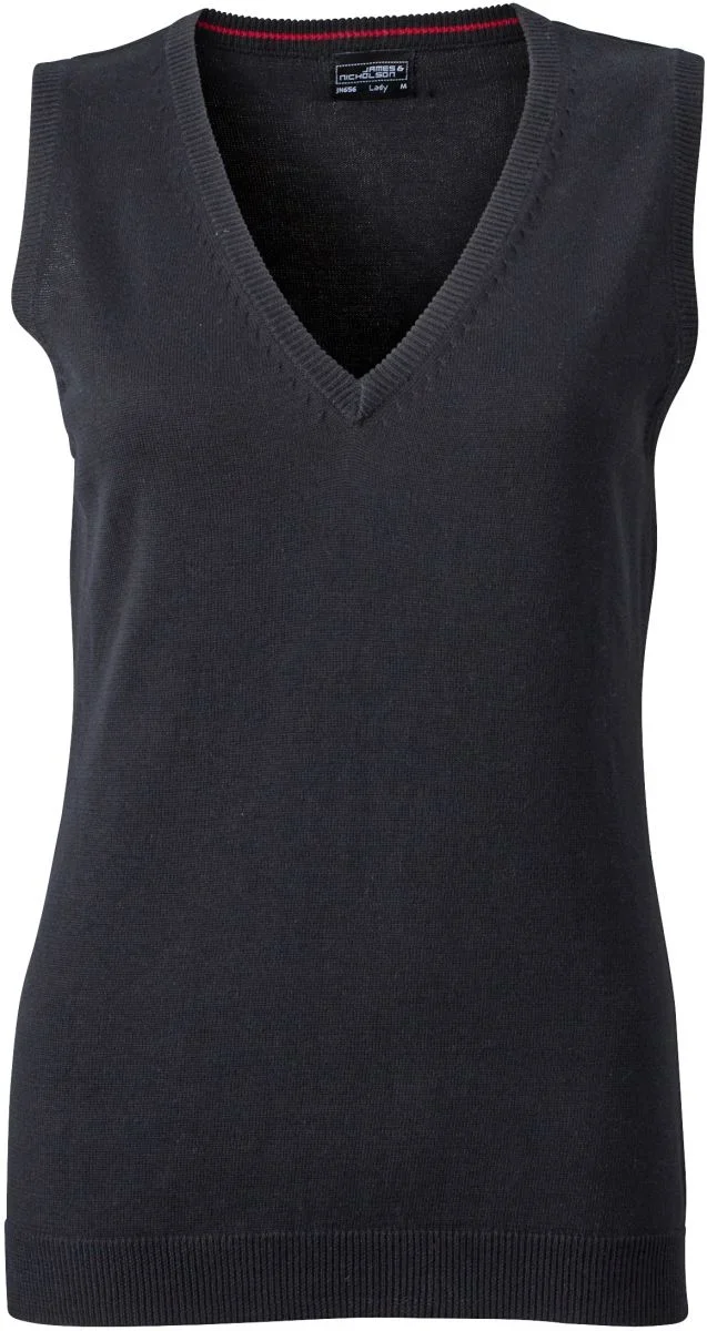 James & Nicholson JN 656 – Damen V-Ausschnitt Pullunder – Black