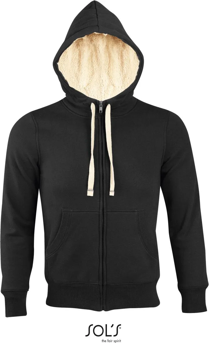 SOL's Collection Sherpa – Unisex Kapuzen Sweatjacke – Black