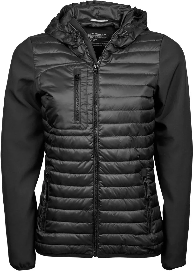 TEE JAYS TJ 9629 – Damen Crossover Kapuzenjacke – Black/Black