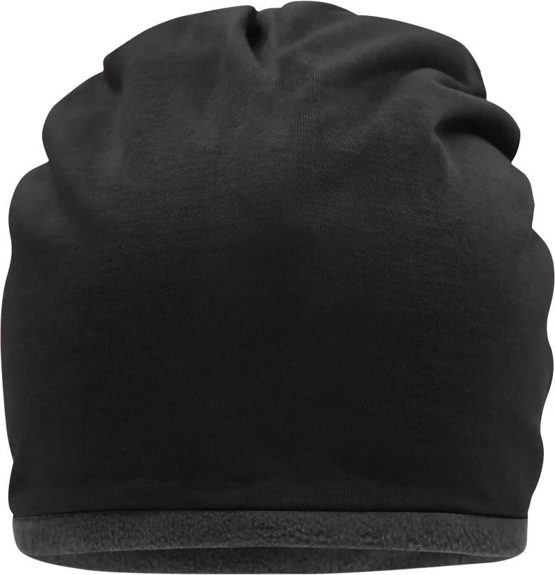 Myrtle Beach MB 7131 – Jersey Beanie mit Fleecefutter – Black/Carbon