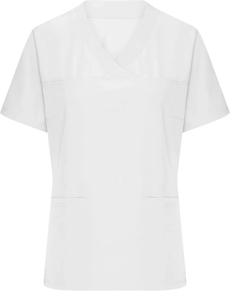 James & Nicholson JN 3103 – Damen V-Ausschnitt Stretch Kasack – White