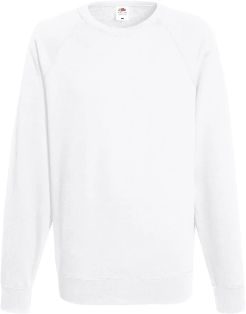 Fruit of the Loom Lightweight Raglan Sweat – Herren Raglan Sweater – White