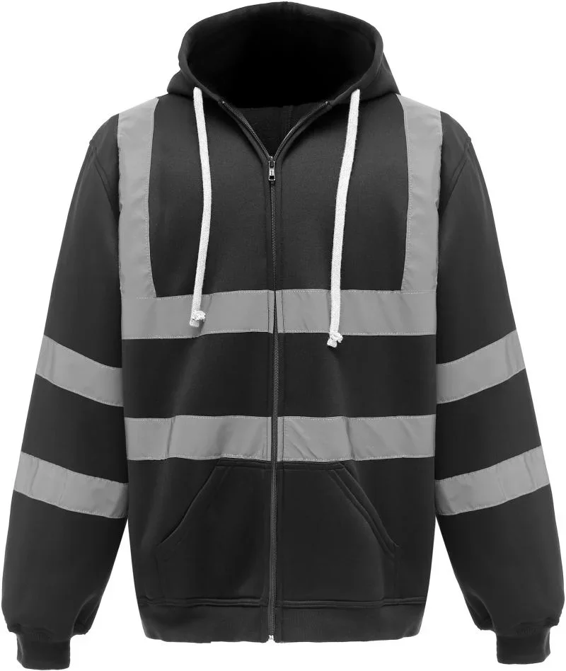 Yoko HVK 07 – Hi-Vis Kapuzen Sweatjacke – Black