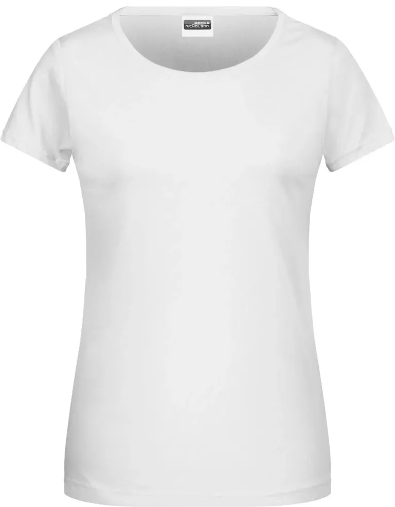 James & Nicholson 8007 – Damen Bio T-Shirt – White