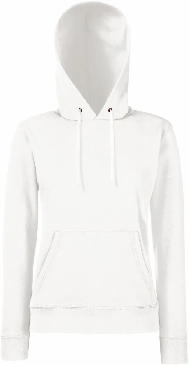 Fruit of the Loom Classic Lady-Fit Hooded Sweat – Damen Kapuzen Sweater – White