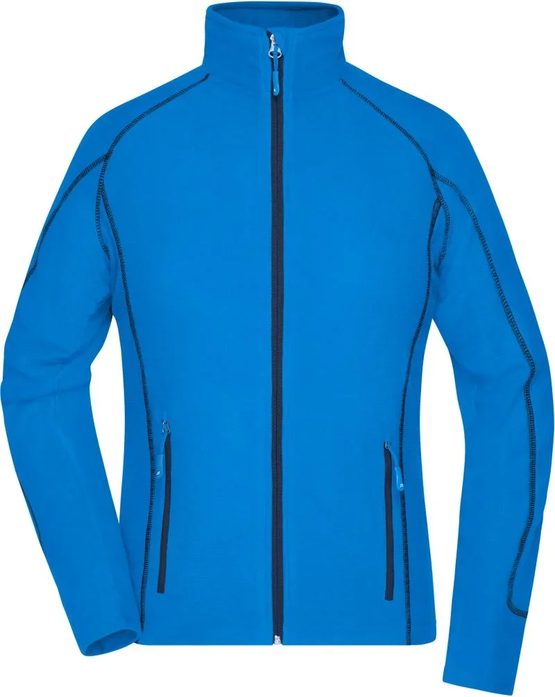 James & Nicholson JN 596 – Damen Struktur Fleece Jacke – Aqua/Navy
