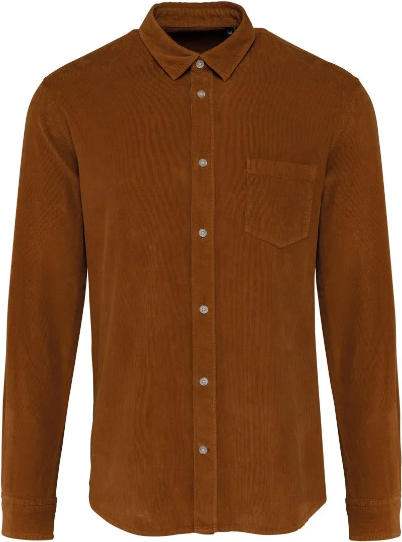 Kariban K 599 – Kordhemd langarm – Washed Brandy