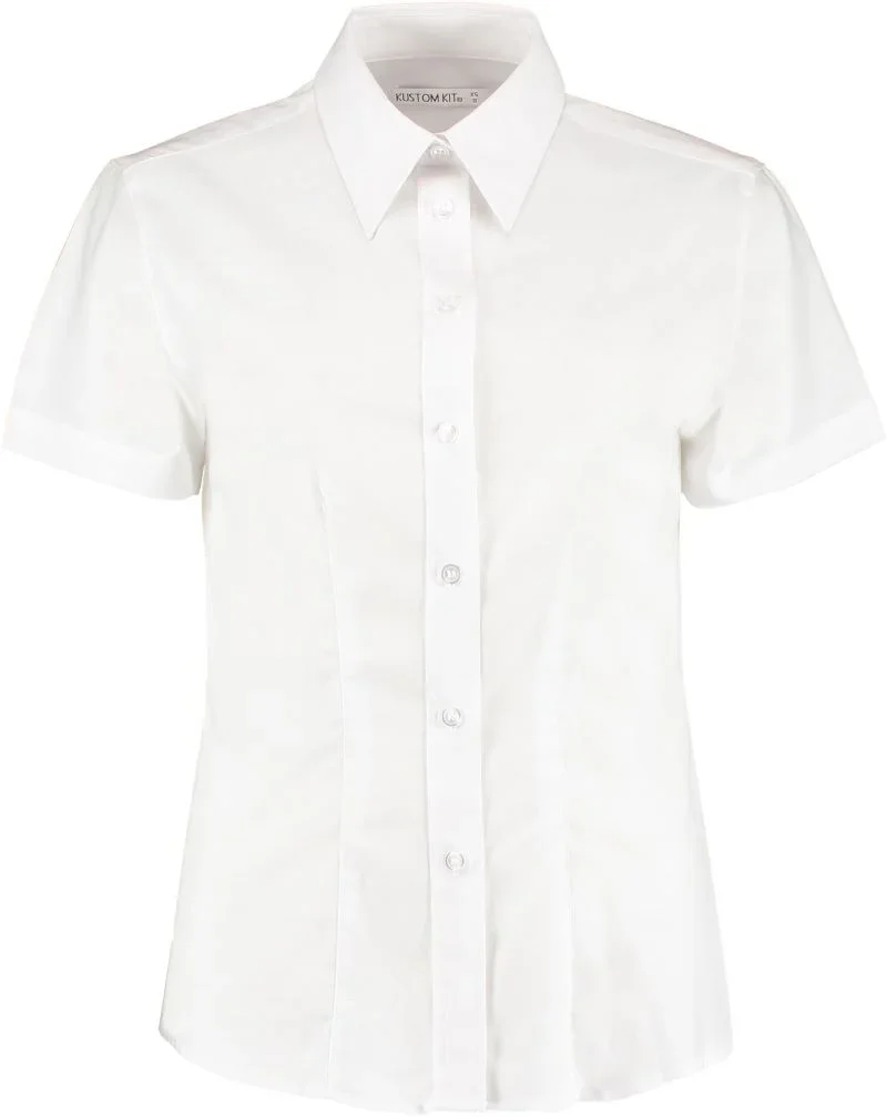 Kustom Kit KK 360 (26-28) – Workwear Oxford Bluse kurzarm – White