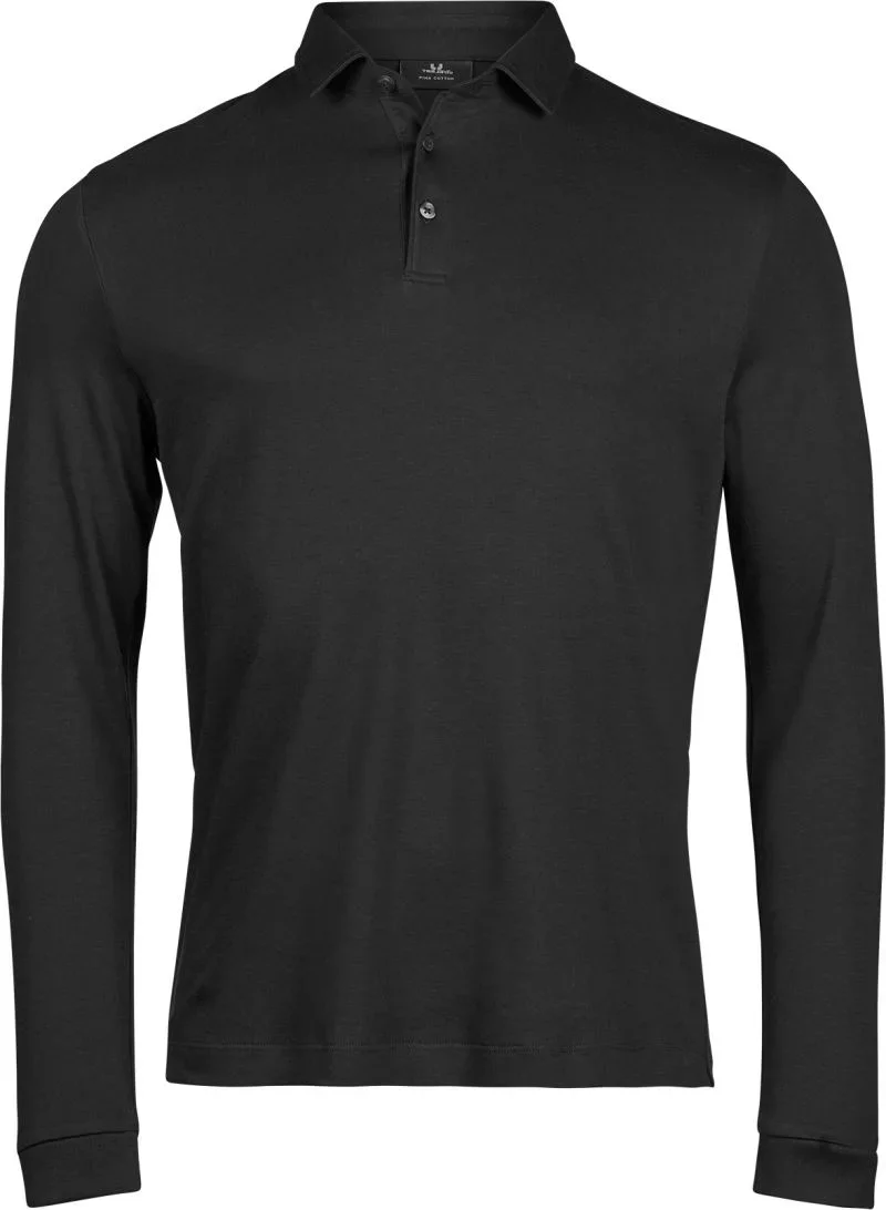 TEE JAYS TJ 1442 – Pima Baumwoll Polo langarm – Black