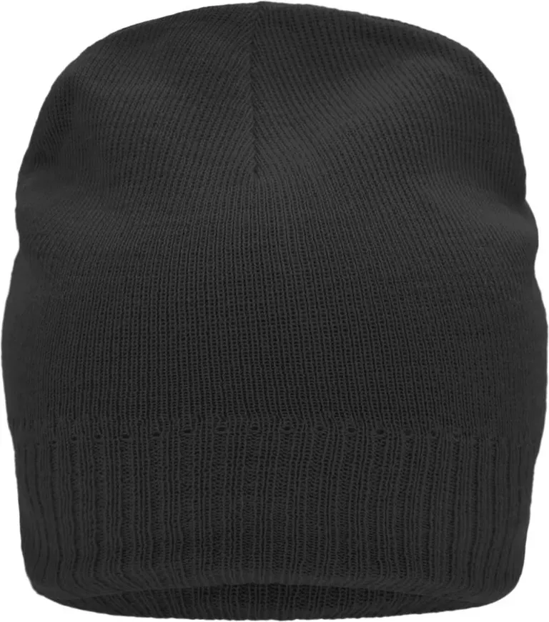 Myrtle Beach MB 7925 – Strickmütze mit Fleece-Einsatz – Black