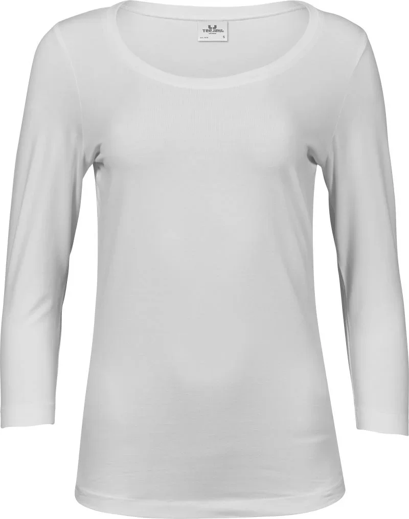 TEE JAYS TJ 460 – Damen Stretch T-Shirt 3/4 Arm – White