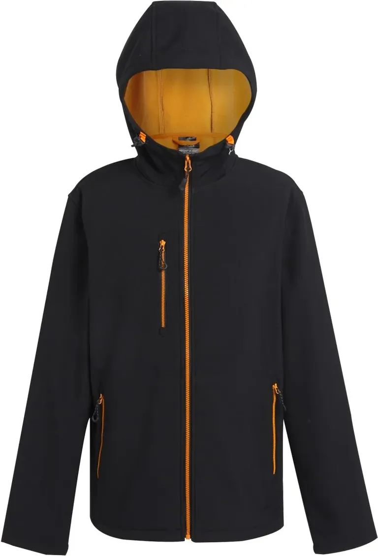 Regatta Professional TRA 705 – 2-Lagen Softshell Jacke "Navigate" – Black/Orange Pop