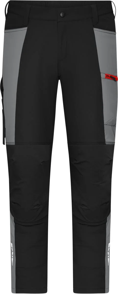 James & Nicholson JN 1884 (62-64) – Unisex Stretch Workwear Hose – Black/Metal Grey