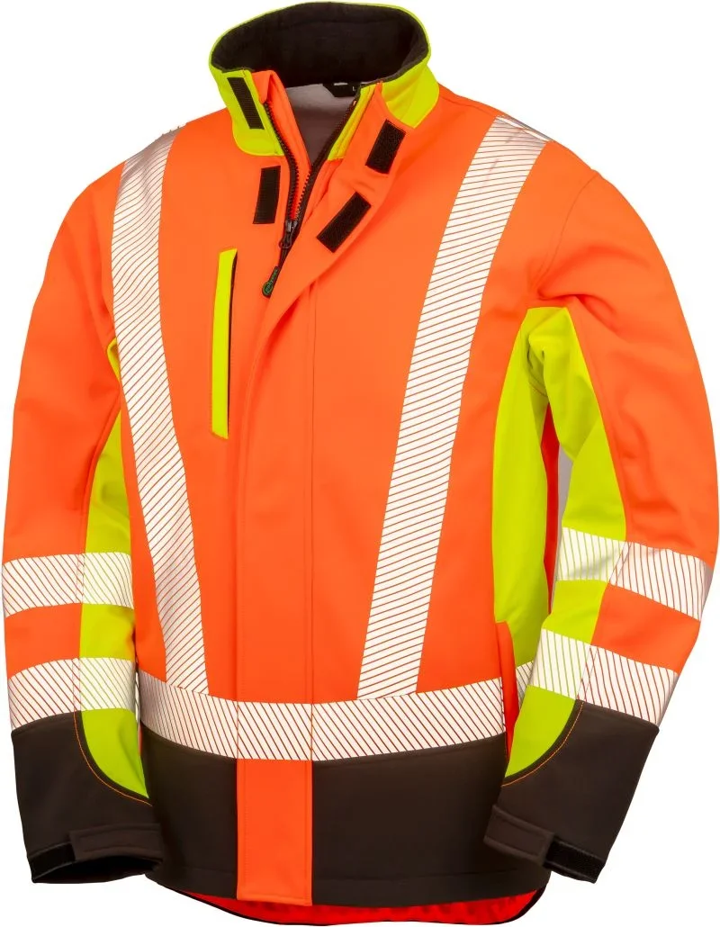 Result R 506X – 3-Lagen Sicherheits Softshell Jacke – Fluorescent Yellow/Fluorescent Orange/Black