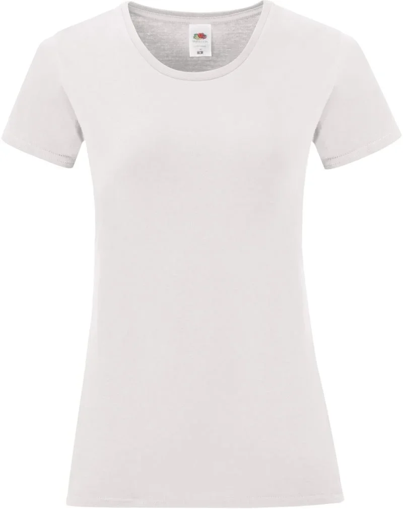 Fruit of the Loom Lady-Fit Iconic 150 T – Damen T-Shirt – White