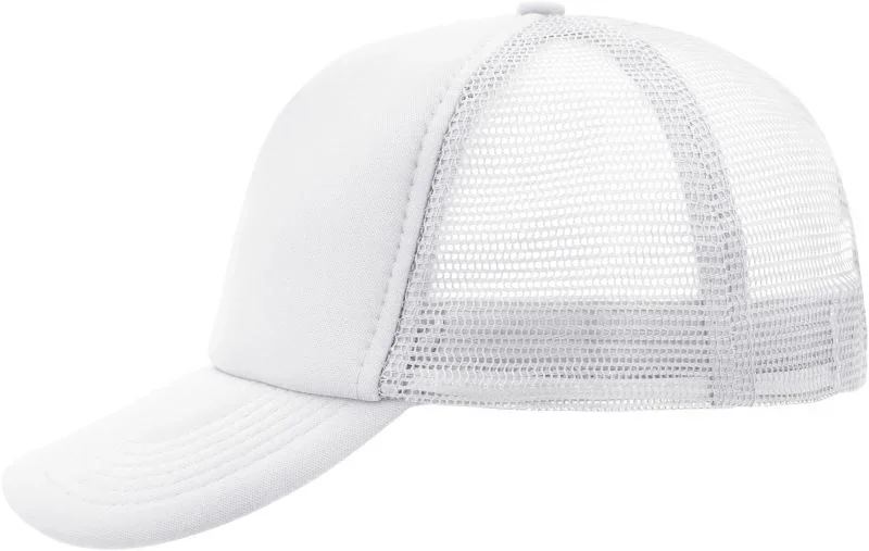 Myrtle Beach MB 70 – 5 Panel Polyester Mesh Kappe – White