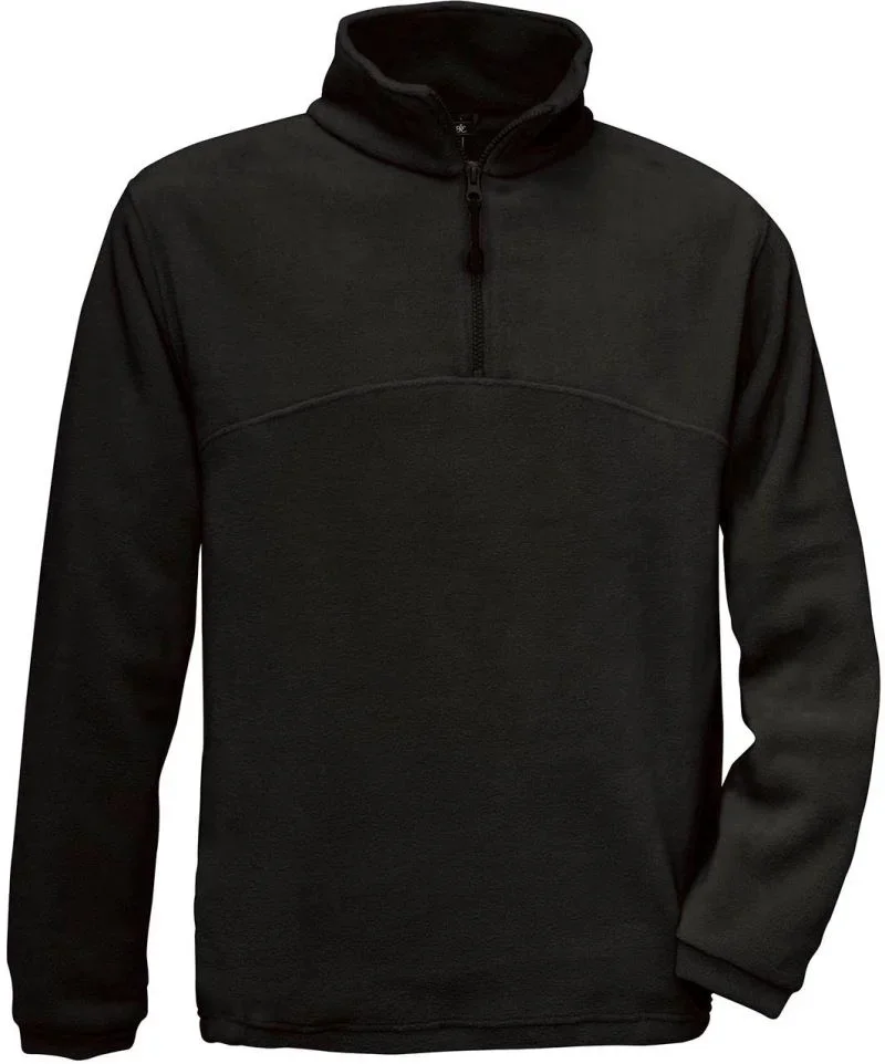 B&C Collection Highlander + – Fleece Pullover mit 1/4 Zip – Black