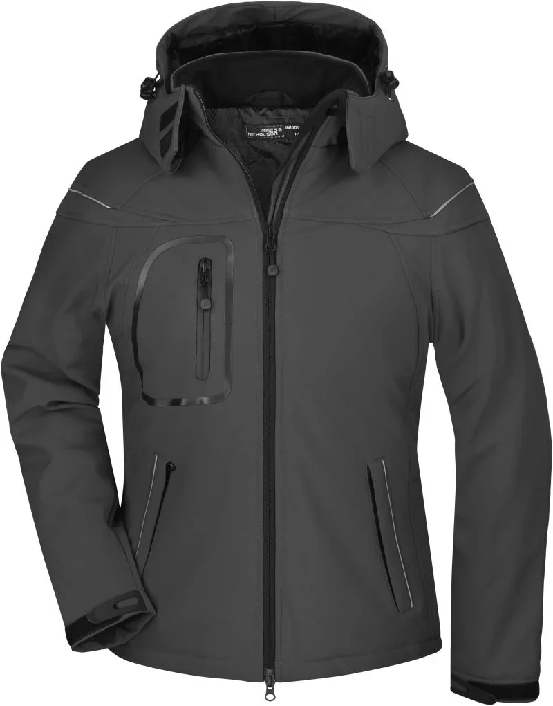 James & Nicholson JN 1001 – Damen 3-Lagen Winter Softshell Jacke – Black