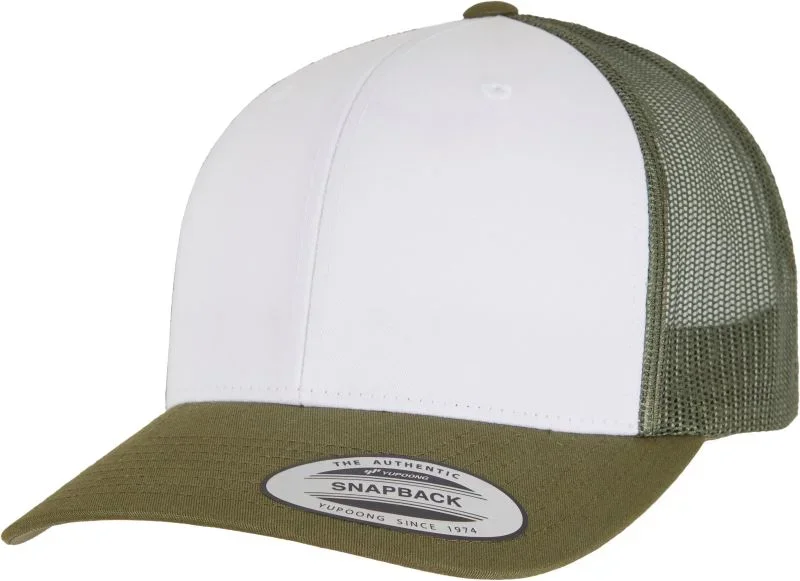 Flexfit 6606CF – 6 Panel Trucker Kappe – Moss Green/White/Olive