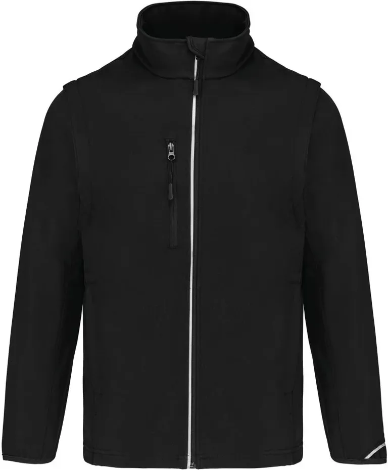 Kariban PA 323 – 3-Lagen Softshell Jacke mit abnehmbaren Ärmeln – Black
