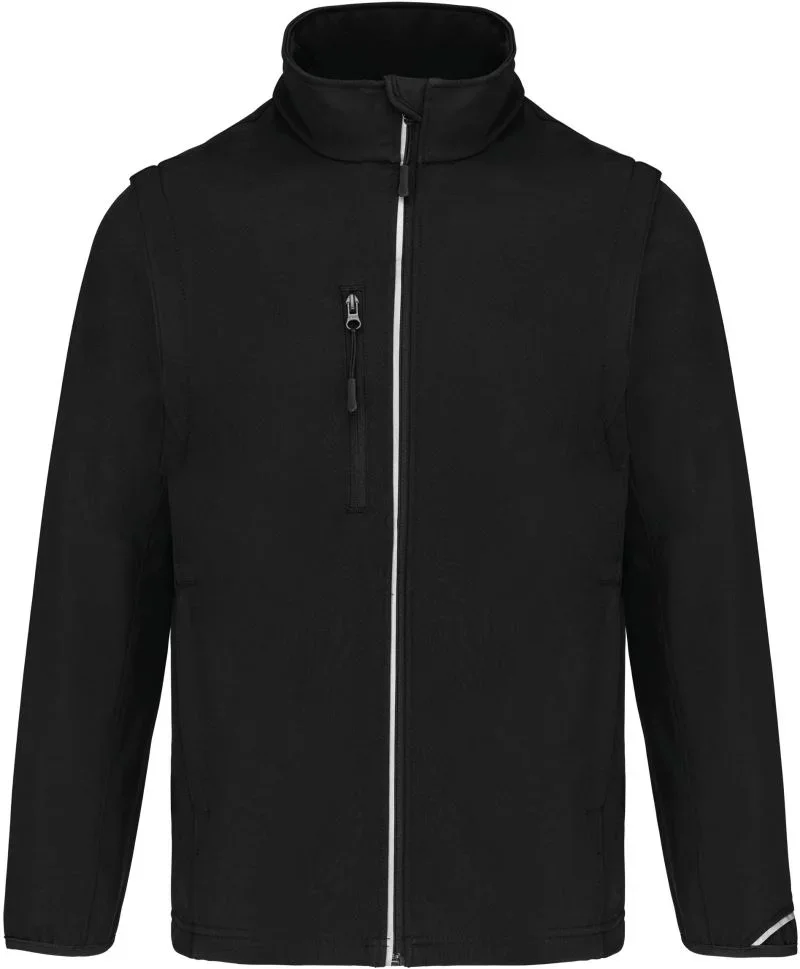 Kariban PA 323 – 3-Lagen Softshell Jacke mit abnehmbaren Ärmeln – Black