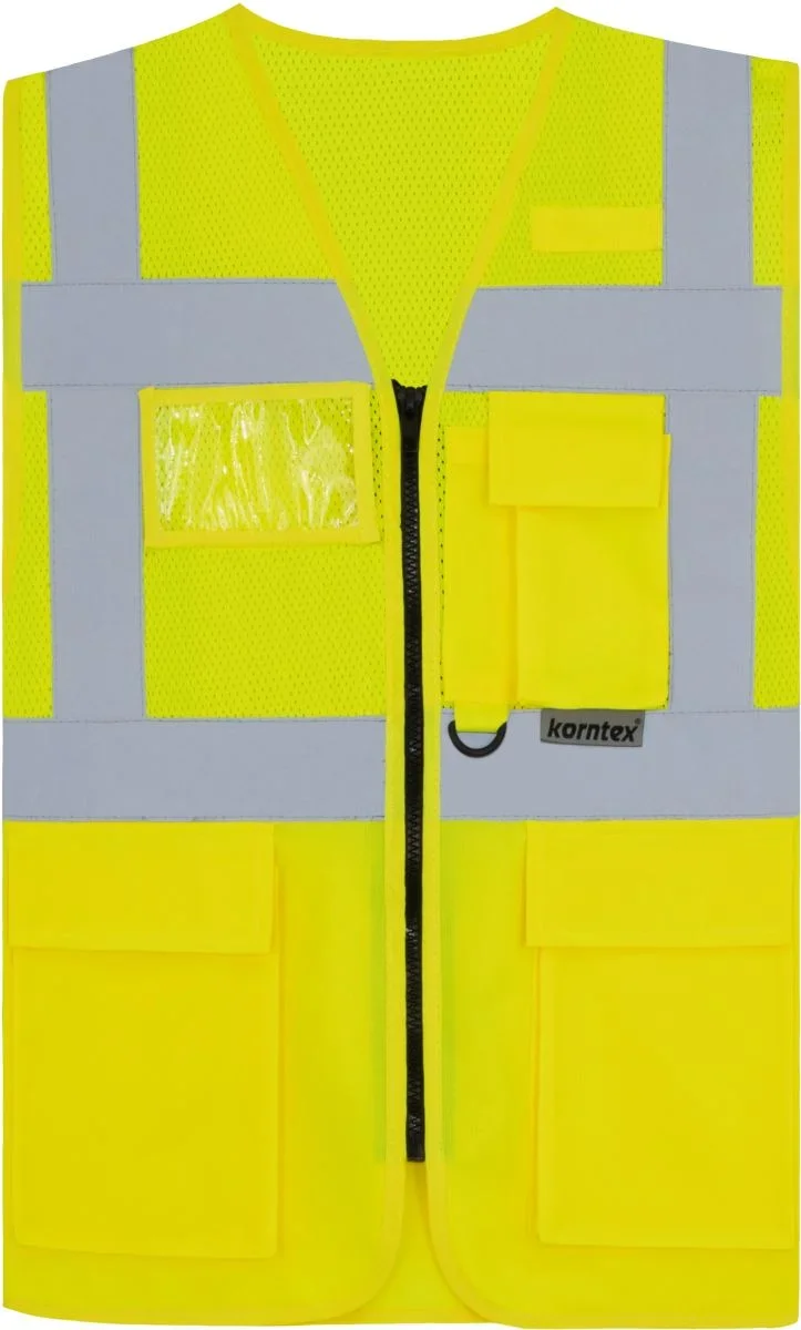 Korntex KXEXQ – Athens – Hi-Vis Multifunktionsweste – Hi Vis Yellow