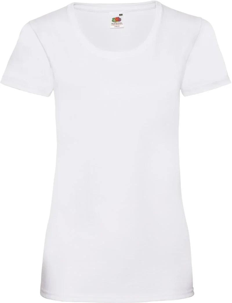 Fruit of the Loom Lady-Fit Valueweight T – Damen T-Shirt – White