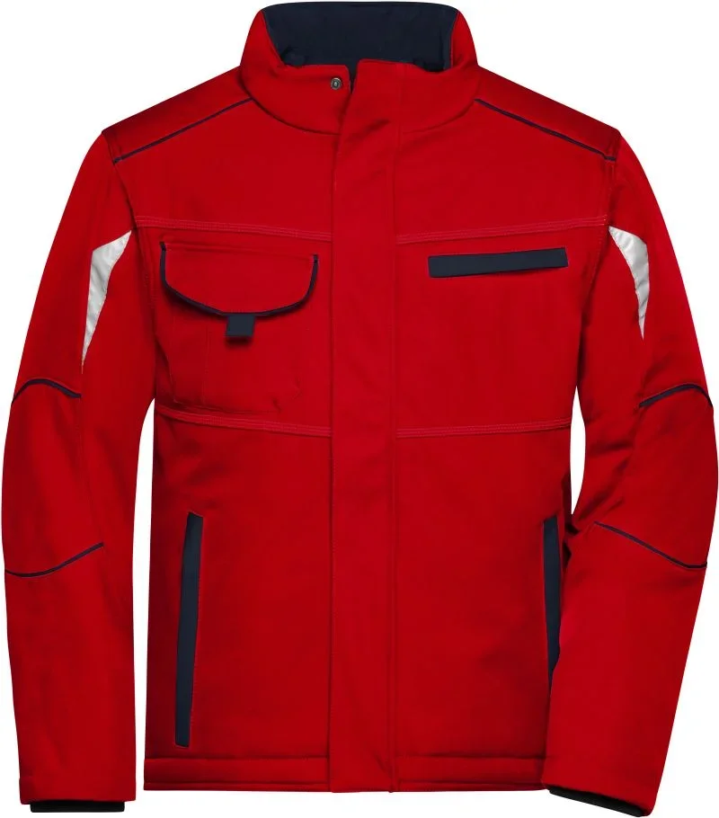 James & Nicholson JN 853 – Workwear Winter Softshell Jacke - Color – Red/Navy