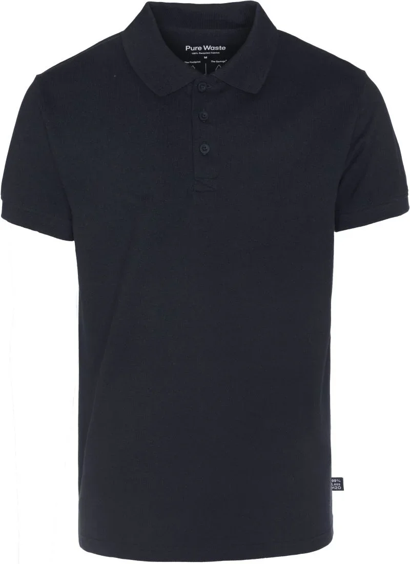 Pure Waste PQM – Schweres Herren Piqué Polo – Black