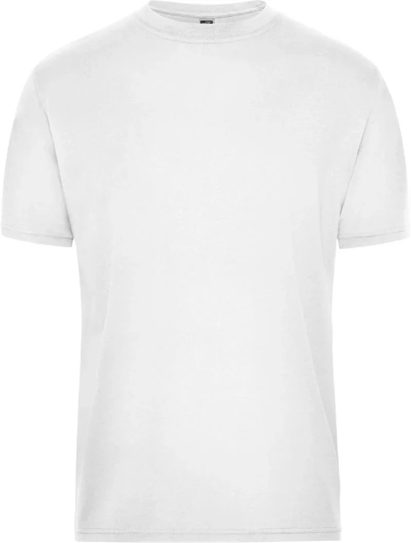 James & Nicholson JN 1808 – Herren Bio Workwear T-Shirt - Solid – White