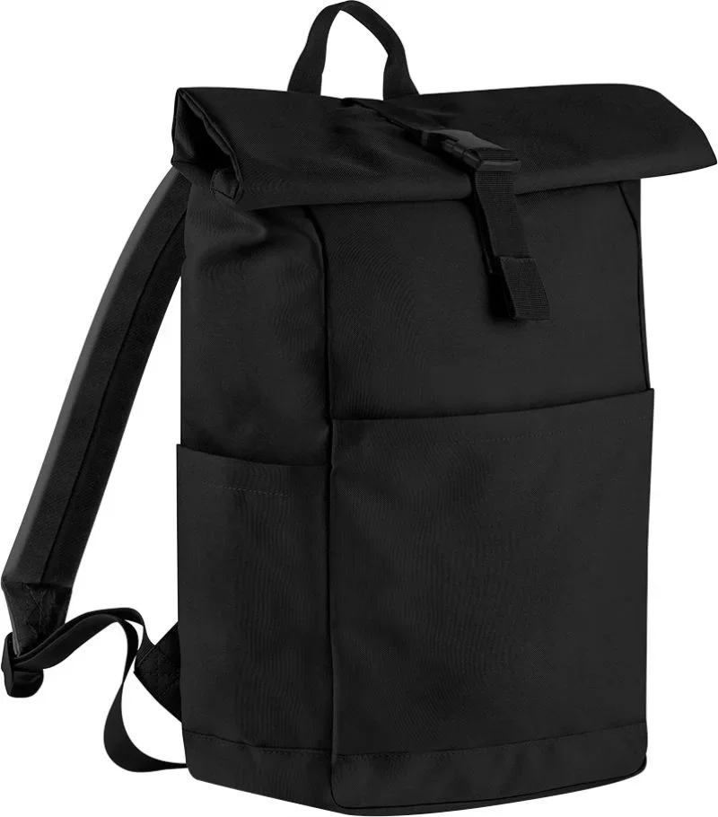 BagBase BG 186 – Roll-Top Rucksack "Premium Recycled" – Black