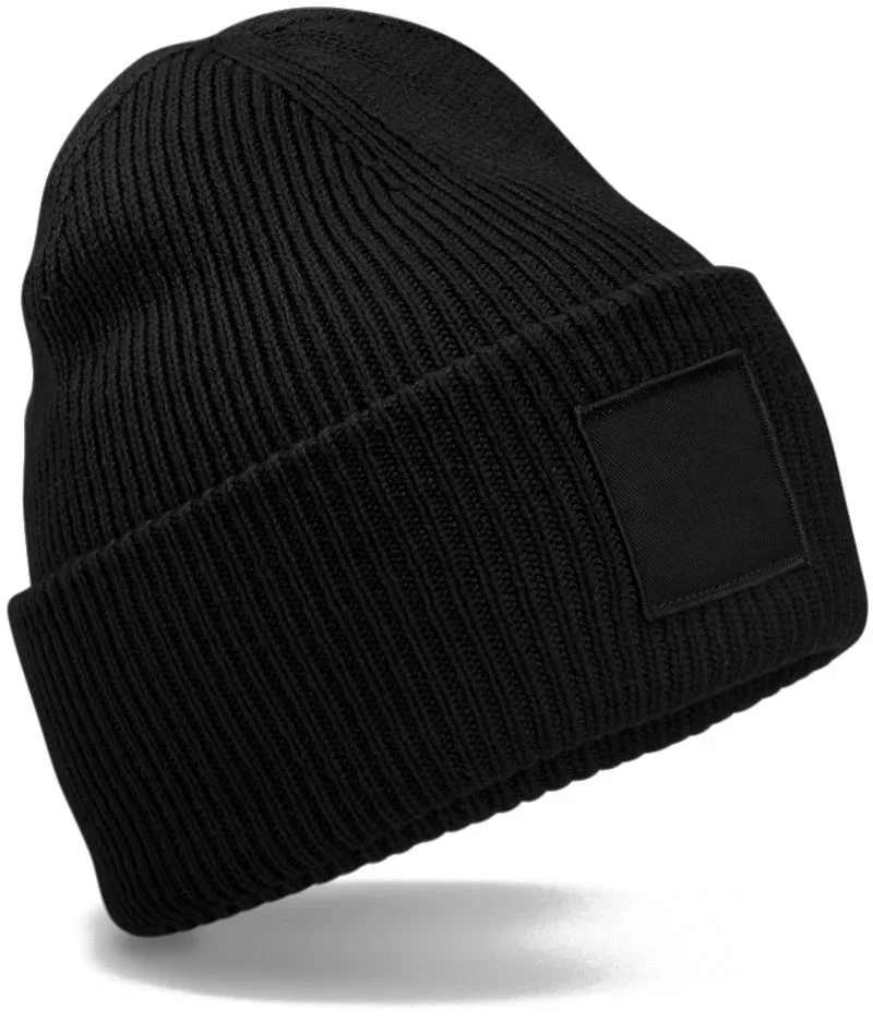 Beechfield B 336R – Patch Strickmütze "Tonal" – Black