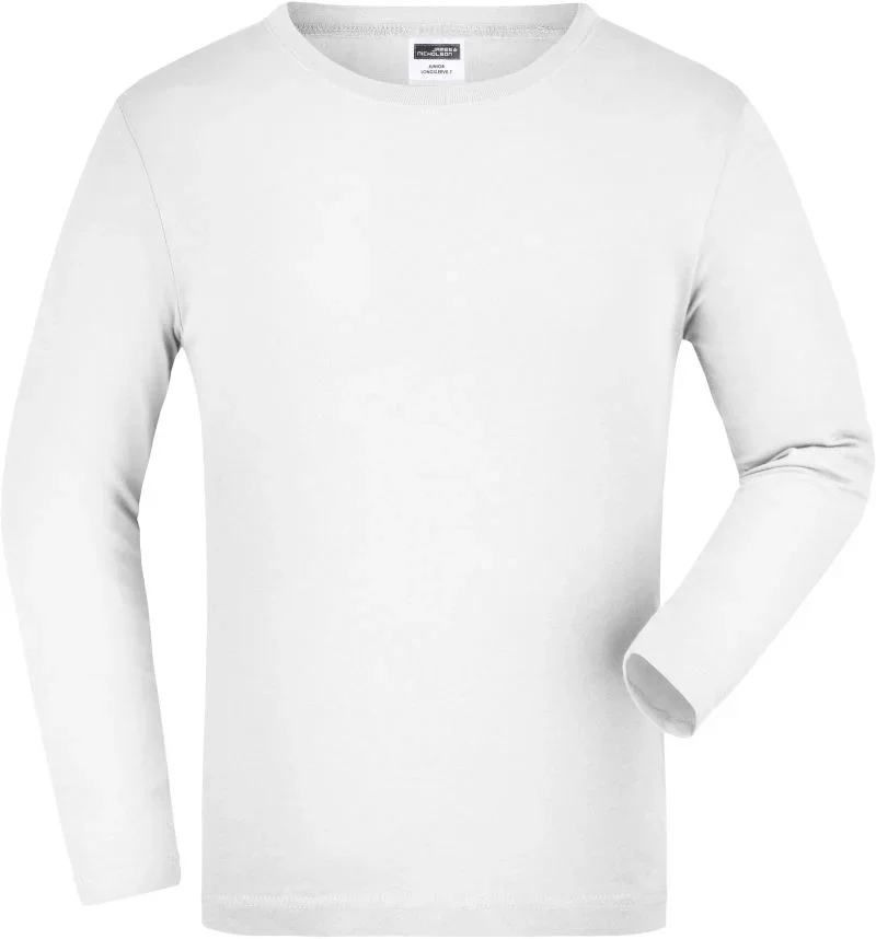 James & Nicholson JN 913K – Kinder T-Shirt langarm – White