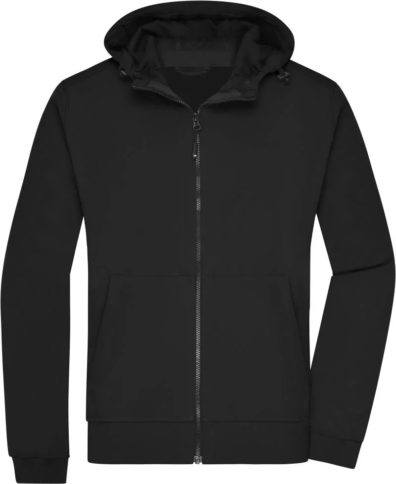 James & Nicholson JN 1146 – Herren 2-Lagen Kapuzen Softshell Jacke – Black/Black