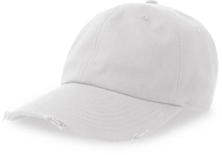 Atlantis Dad Hat Destroyed-S – 6 Panel Baseball Kappe – White