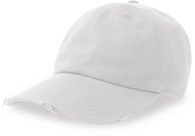 Atlantis Dad Hat Destroyed-S – 6 Panel Baseball Kappe – White