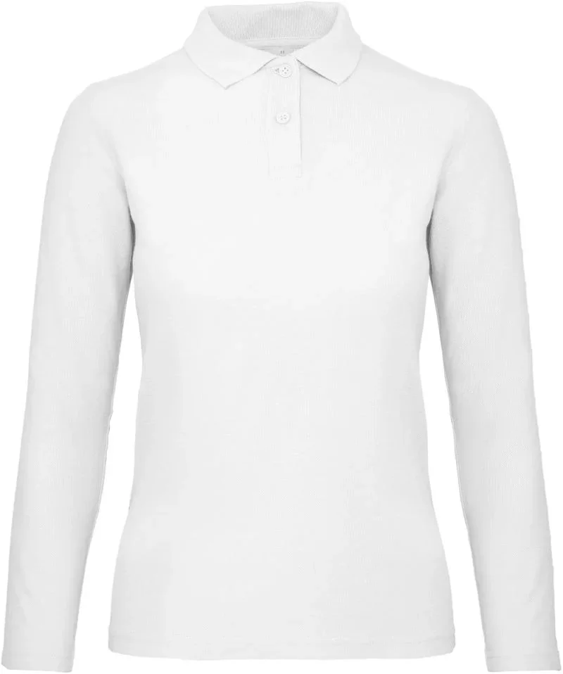 B&C Collection ID.001 LSL – Damen Piqué Polo langarm – White