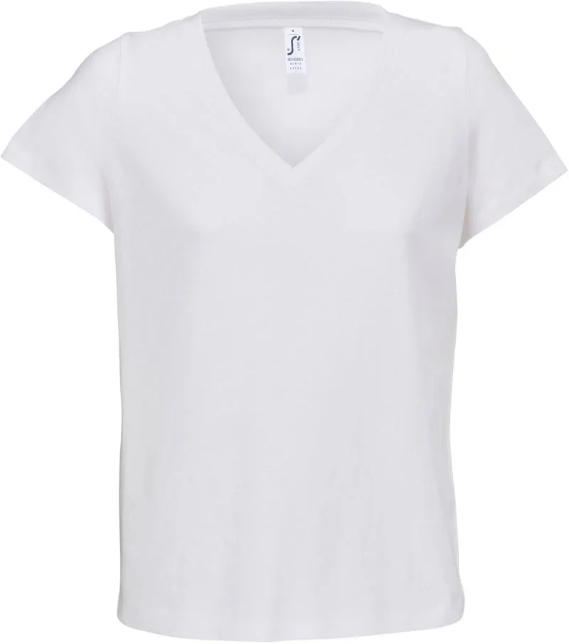 SOL's Collection Regent V Women – Damen V-Ausschnitt T-Shirt – White