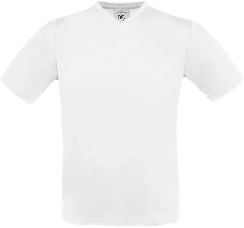 B&C Collection Exact V-Neck – V-Ausschnitt T-Shirt – White