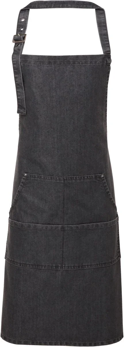 Premier PR 126 – Denim Latzschürze – Black Denim