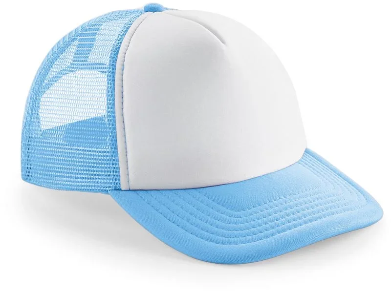 Beechfield B 645 – 5 Panel Vintage Trucker Kappe – Sky Blue/White