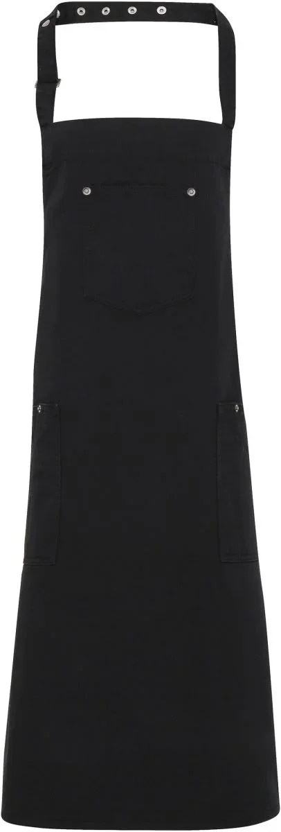 Premier PR 132 – Baumwoll Latzschürze "Chino" – Black