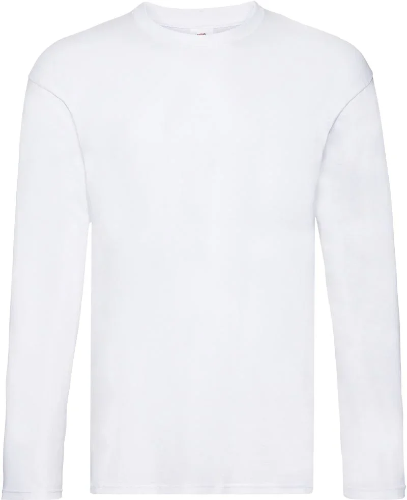 Fruit of the Loom Original LSL T – Herren T-Shirt langarm – White