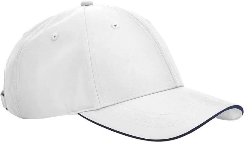 Beechfield B 195R – 6 Panel Kappe "Team Sports-Tech" – White/French Navy